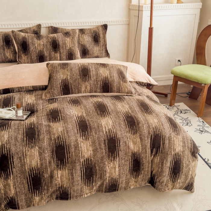 91家纺网 家纺一手货源 找家纺 橘子家 2025新款轻奢兔绒高克重四件套 锦瑟