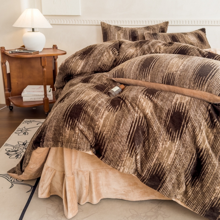 91家纺网 家纺一手货源 找家纺 橘子家 2025新款轻奢兔绒高克重四件套 锦瑟