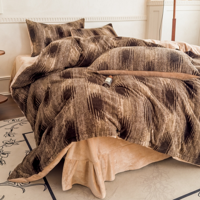 91家纺网 家纺一手货源 找家纺 橘子家 2025新款轻奢兔绒高克重四件套 锦瑟