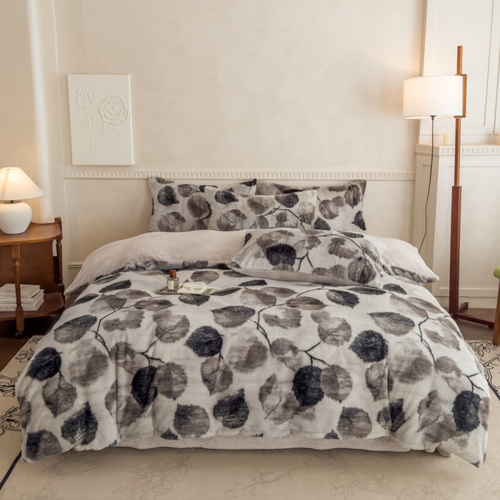 橘子家 2025新款轻奢兔绒高克重四件套 森与-灰