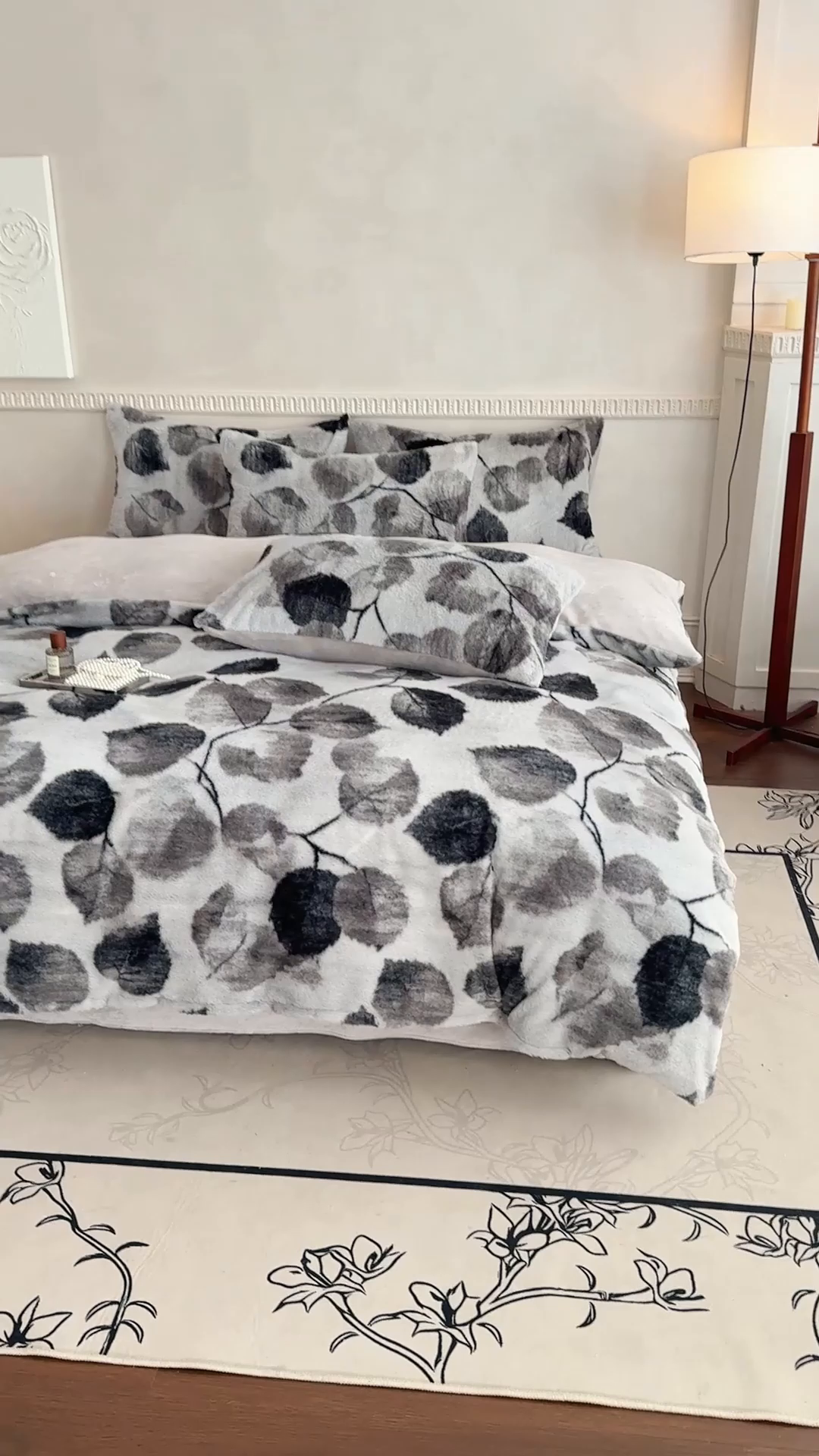 91家纺网 家纺一手货源 找家纺 橘子家 2025新款轻奢兔绒高克重四件套 森与-灰