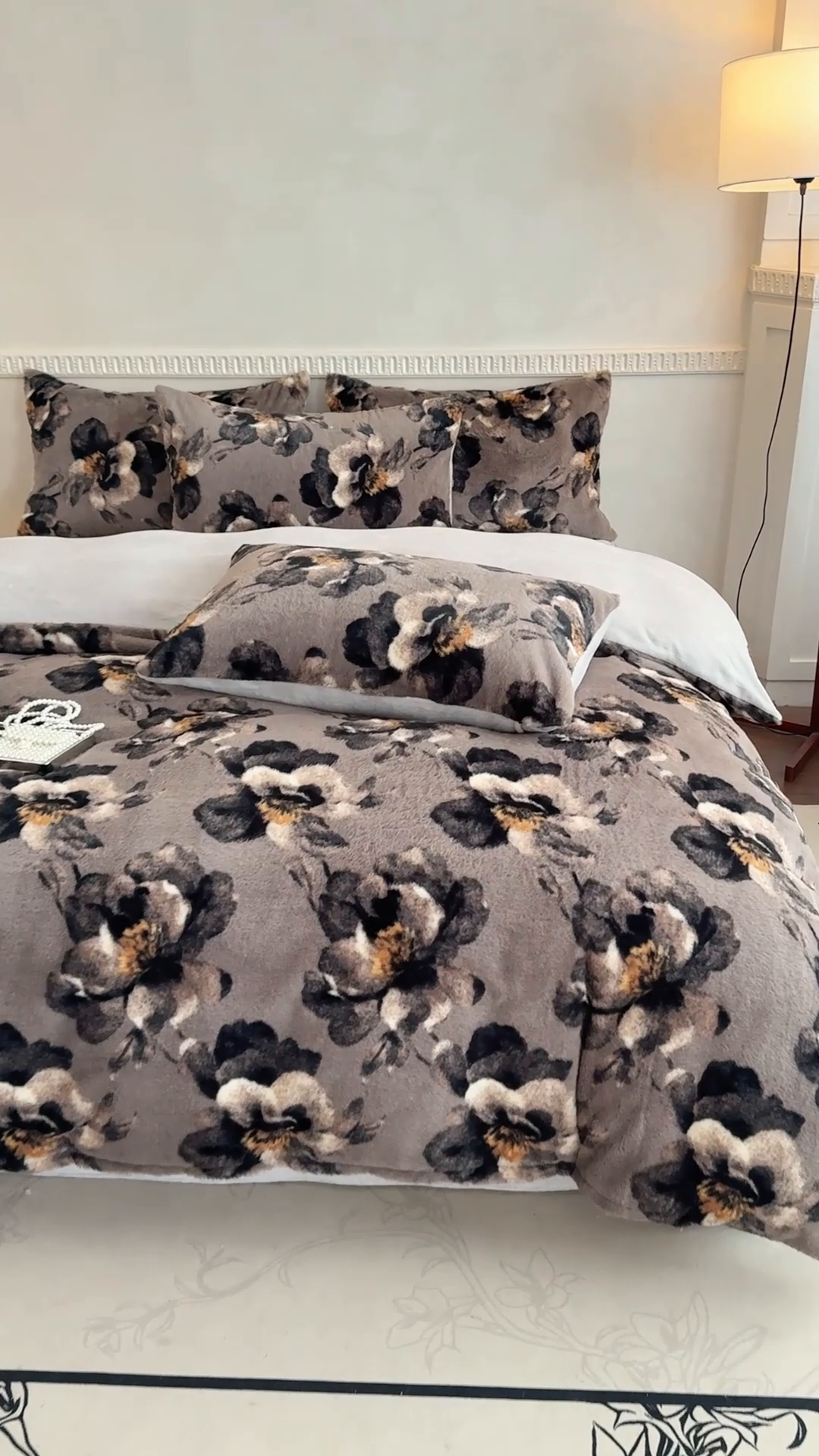 91家纺网 家纺一手货源 找家纺 橘子家 2025新款轻奢兔绒高克重四件套 索菲庄园