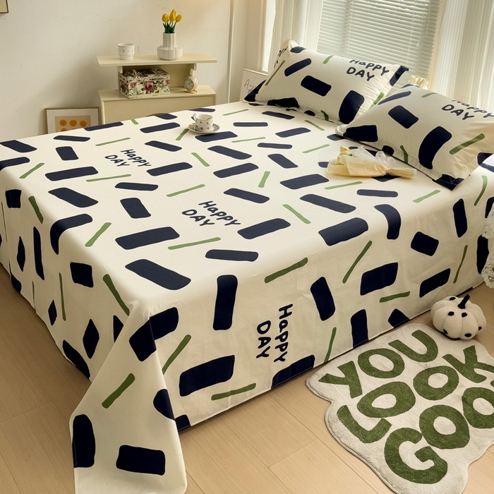 91家纺网 家纺一手货源 找家纺 金盛纺 2025新款13372全棉印花单品床单 玛卡巴卡