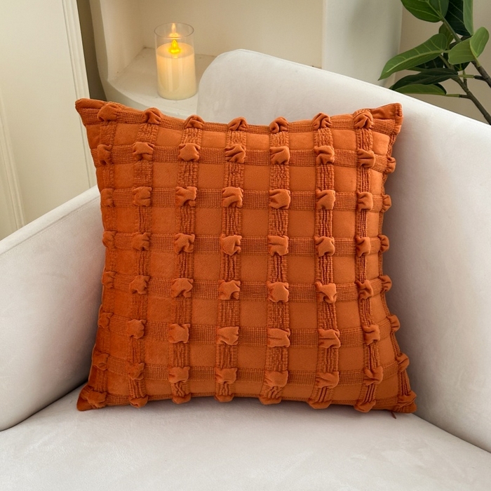 新奇异 2025新款泡泡格抱枕 泡泡格-橙色