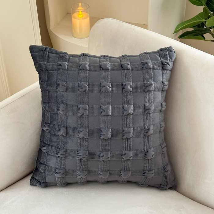 新奇异 2025新款泡泡格抱枕 泡泡格-深灰