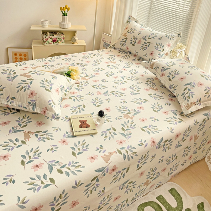 91家纺网 家纺一手货源 找家纺 金盛纺 2025新款13372全棉印花单品床单 轻纱漫舞