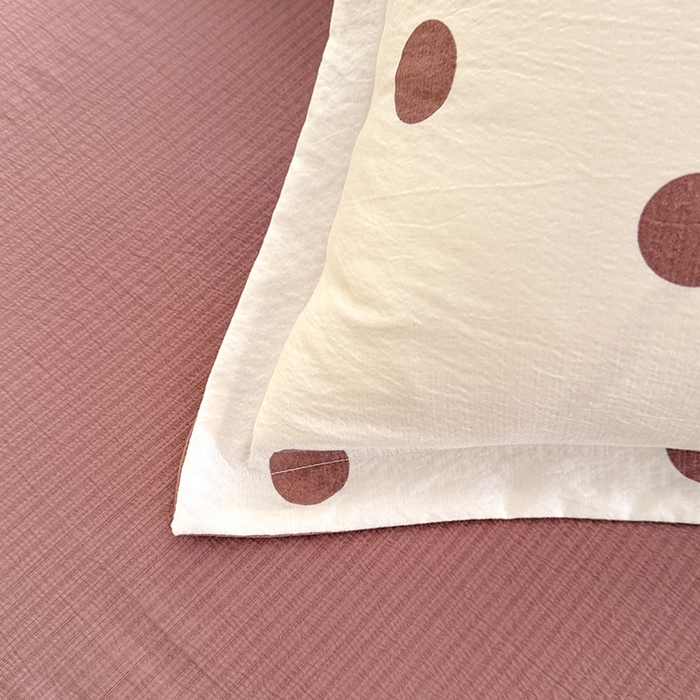 91家纺网 家纺一手货源 找家纺 韩约家纺 2025新款1全棉镂空双色刺绣花边床单款加厚棉麻四件套 波波咖