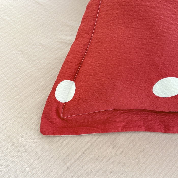 91家纺网 家纺一手货源 找家纺 韩约家纺 2025新款1全棉镂空双色刺绣花边床单款加厚棉麻四件套 波波玫红