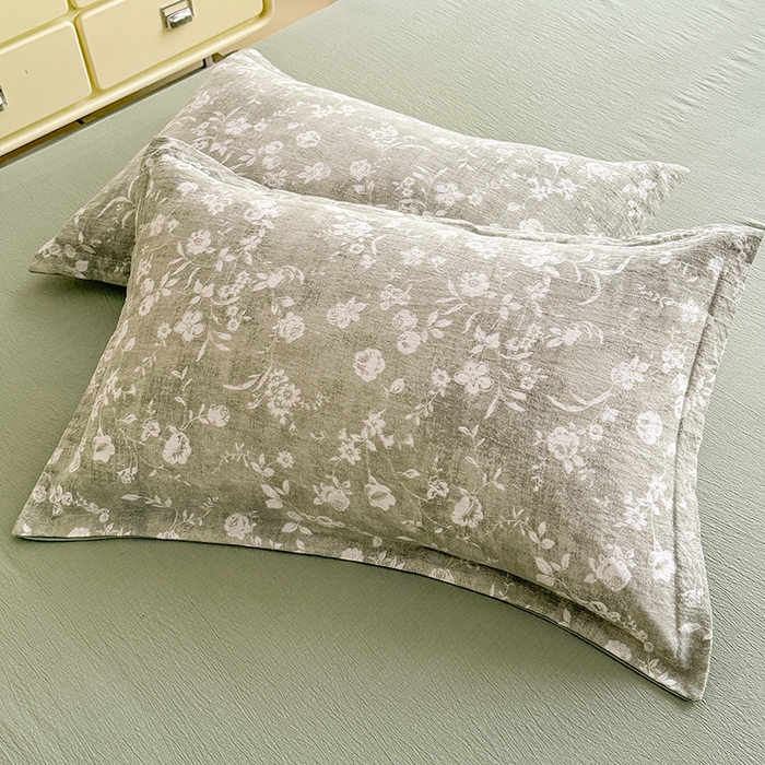 91家纺网 家纺一手货源 找家纺 韩约家纺 2025新款1全棉镂空双色刺绣花边床单款加厚棉麻四件套 美伊