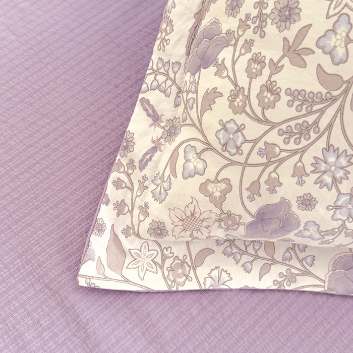 91家纺网 家纺一手货源 找家纺 韩约家纺 2025新款1全棉镂空双色刺绣花边床单款加厚棉麻四件套 若彩