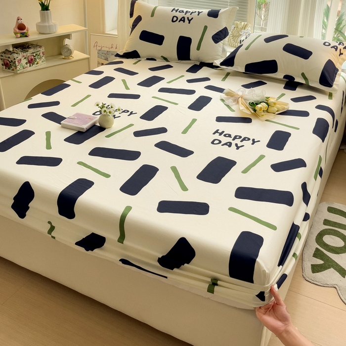 91家纺网 家纺一手货源 找家纺 金盛纺 2025新款13372全棉印花单品床笠 玛卡巴卡