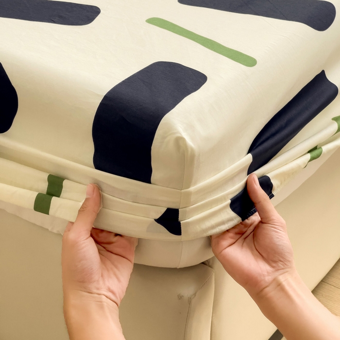 91家纺网 家纺一手货源 找家纺 金盛纺 2025新款13372全棉印花单品床笠 玛卡巴卡