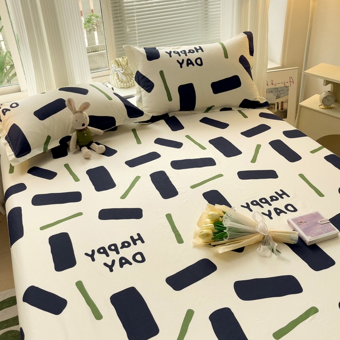 91家纺网 家纺一手货源 找家纺 金盛纺 2025新款13372全棉印花单品床笠 玛卡巴卡