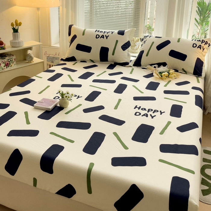 91家纺网 家纺一手货源 找家纺 金盛纺 2025新款13372全棉印花单品床笠 玛卡巴卡