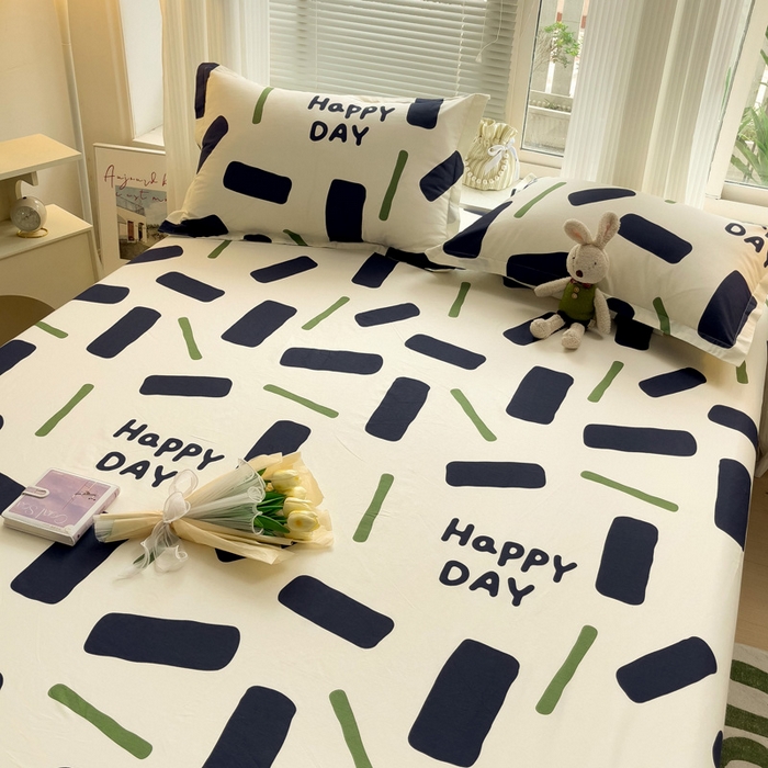 91家纺网 家纺一手货源 找家纺 金盛纺 2025新款13372全棉印花单品床笠 玛卡巴卡