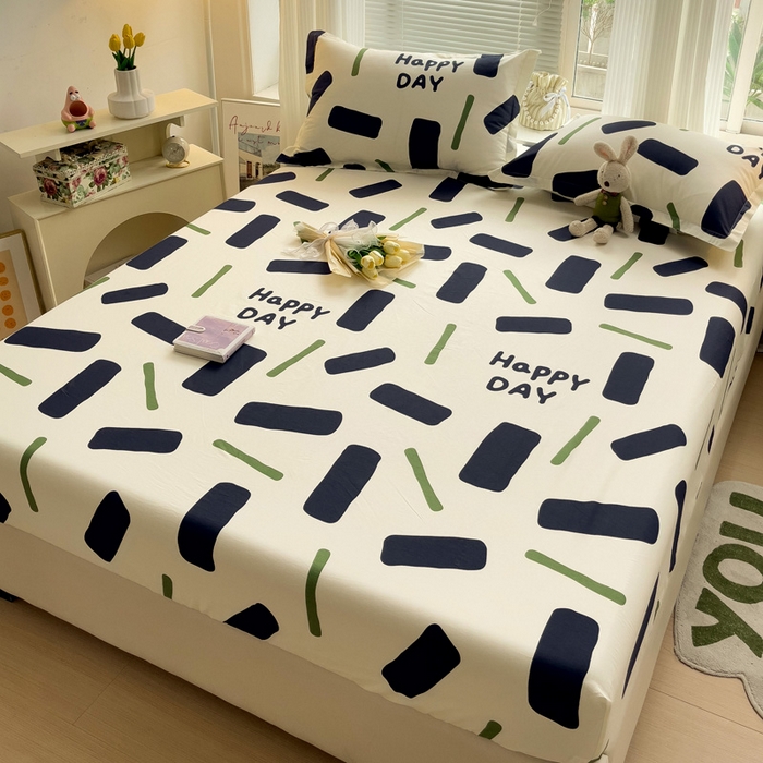 91家纺网 家纺一手货源 找家纺 金盛纺 2025新款13372全棉印花单品床笠 玛卡巴卡