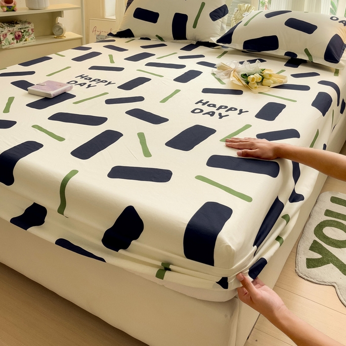 91家纺网 家纺一手货源 找家纺 金盛纺 2025新款13372全棉印花单品床笠 玛卡巴卡