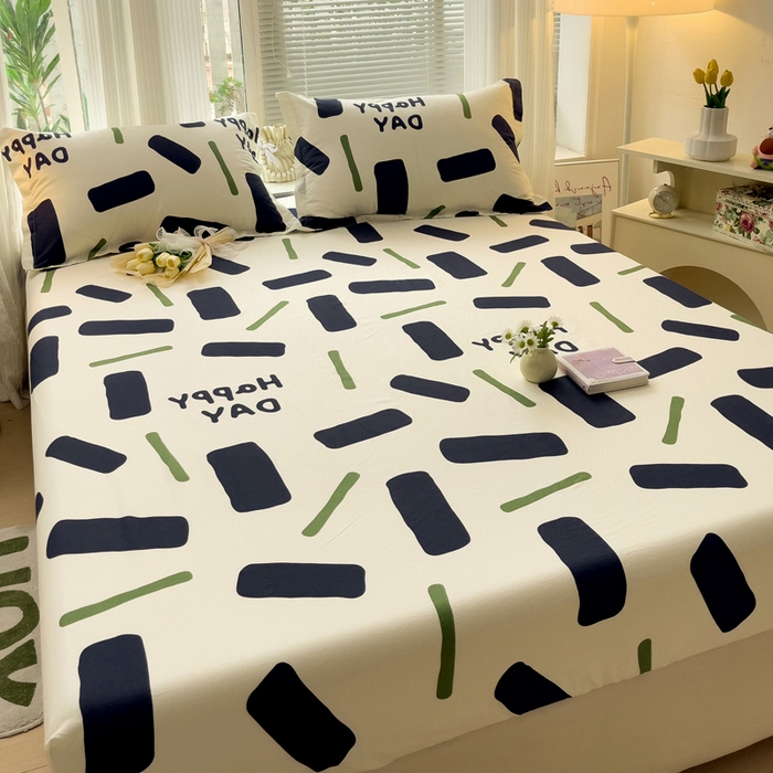 91家纺网 家纺一手货源 找家纺 金盛纺 2025新款13372全棉印花单品床笠 玛卡巴卡