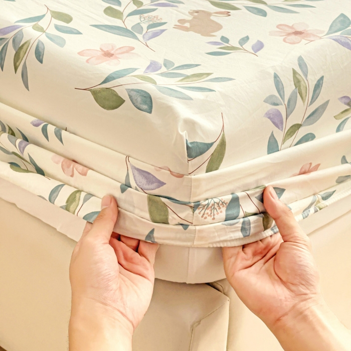 91家纺网 家纺一手货源 找家纺 金盛纺 2025新款13372全棉印花单品床笠 轻纱漫舞