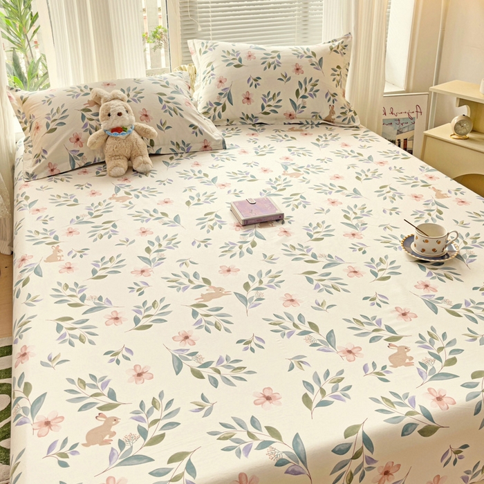 91家纺网 家纺一手货源 找家纺 金盛纺 2025新款13372全棉印花单品床笠 轻纱漫舞