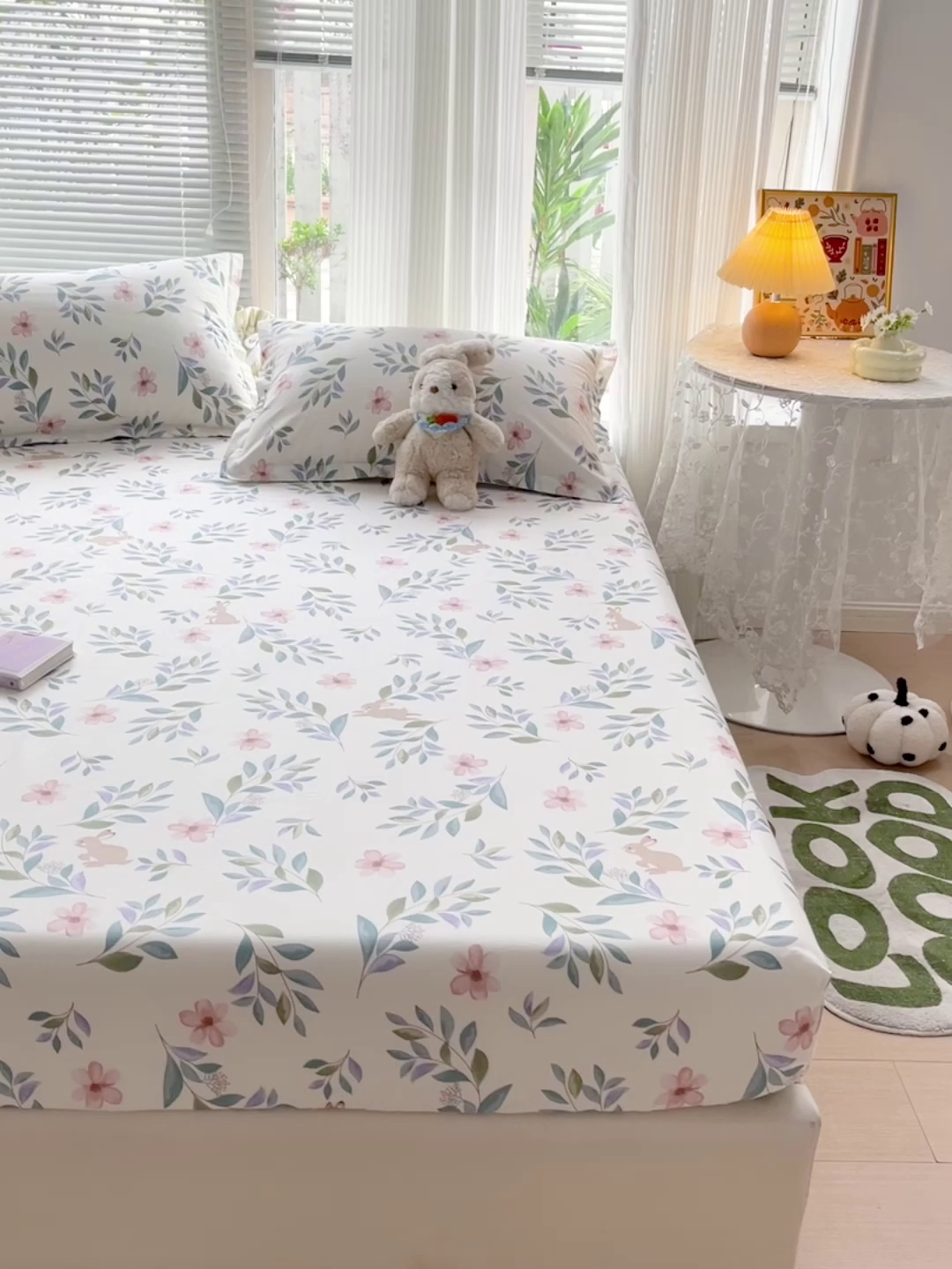 91家纺网 家纺一手货源 找家纺 金盛纺 2025新款13372全棉印花单品床笠 轻纱漫舞