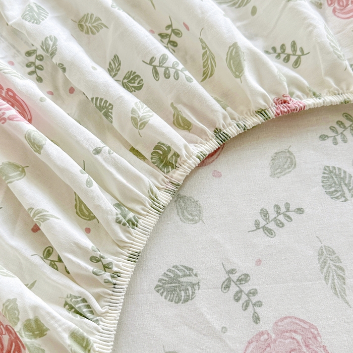 91家纺网 家纺一手货源 找家纺 金盛纺 2025新款13372全棉印花单品床笠 花涧澈