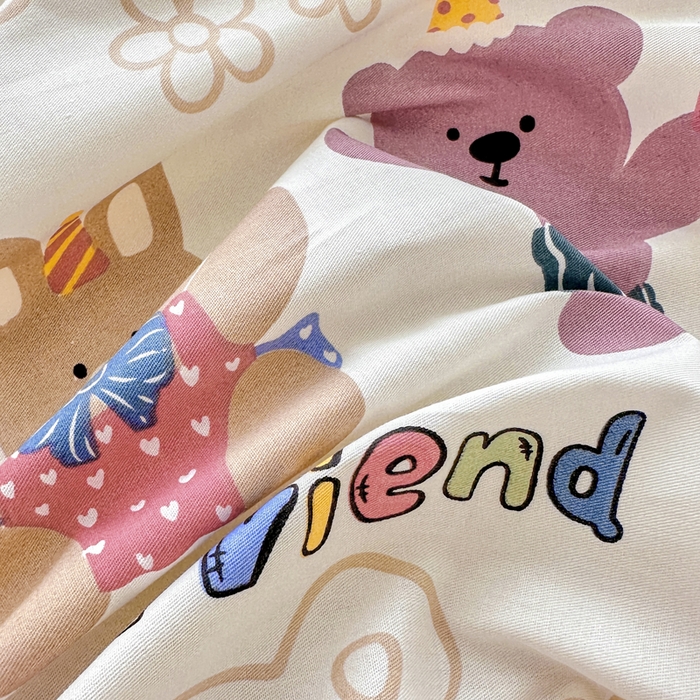 91家纺网 家纺一手货源 找家纺 金盛纺 2025新款13372全棉印花单品床笠 小童趣