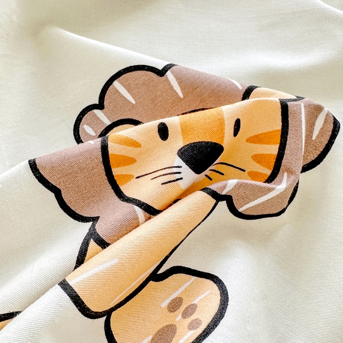 91家纺网 家纺一手货源 找家纺 金盛纺 2025新款13372全棉印花单品床笠 动物园