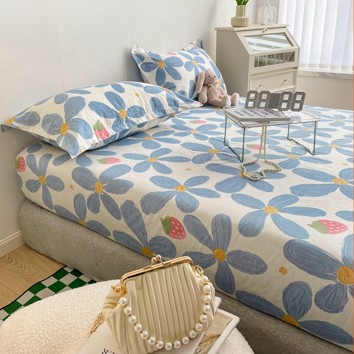 91家纺网 家纺一手货源 找家纺 金盛纺 2025新款13372全棉印花单品床笠 风灵玉秀