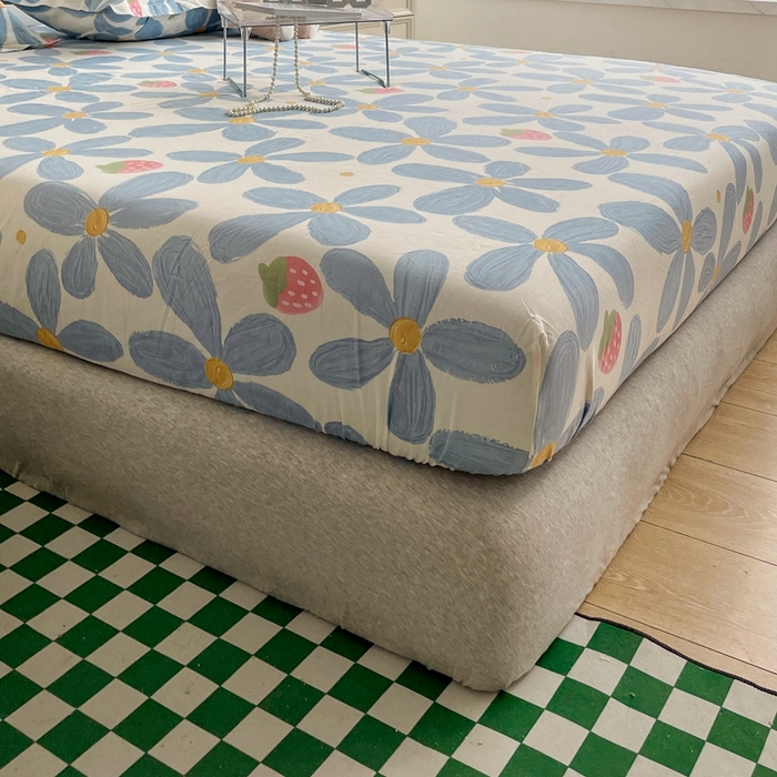 91家纺网 家纺一手货源 找家纺 金盛纺 2025新款13372全棉印花单品床笠 风灵玉秀