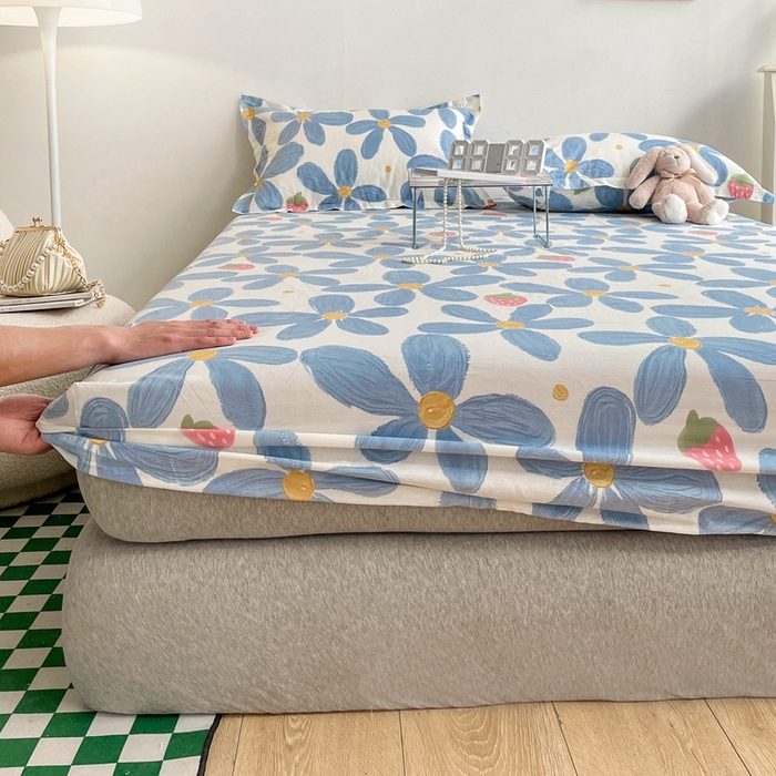 91家纺网 家纺一手货源 找家纺 金盛纺 2025新款13372全棉印花单品床笠 风灵玉秀