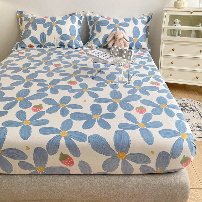 91家纺网 家纺一手货源 找家纺 金盛纺 2025新款13372全棉印花单品床笠 风灵玉秀