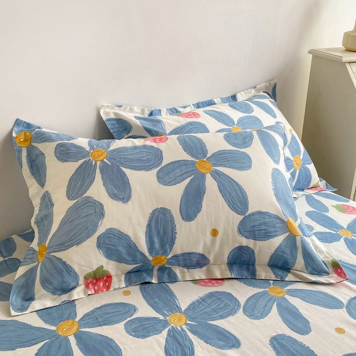 91家纺网 家纺一手货源 找家纺 金盛纺 2025新款13372全棉印花单品床笠 风灵玉秀