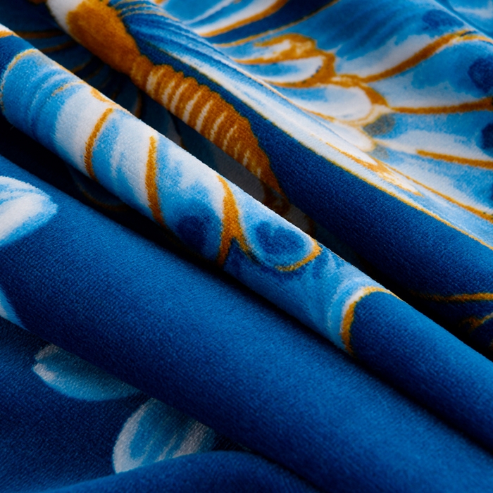 91家纺网 家纺一手货源 找家纺 2025新款230克8.5斤加厚高克重牛奶绒金貂绒法莱绒四件套冬季加绒法兰绒床裙款 梦蝶