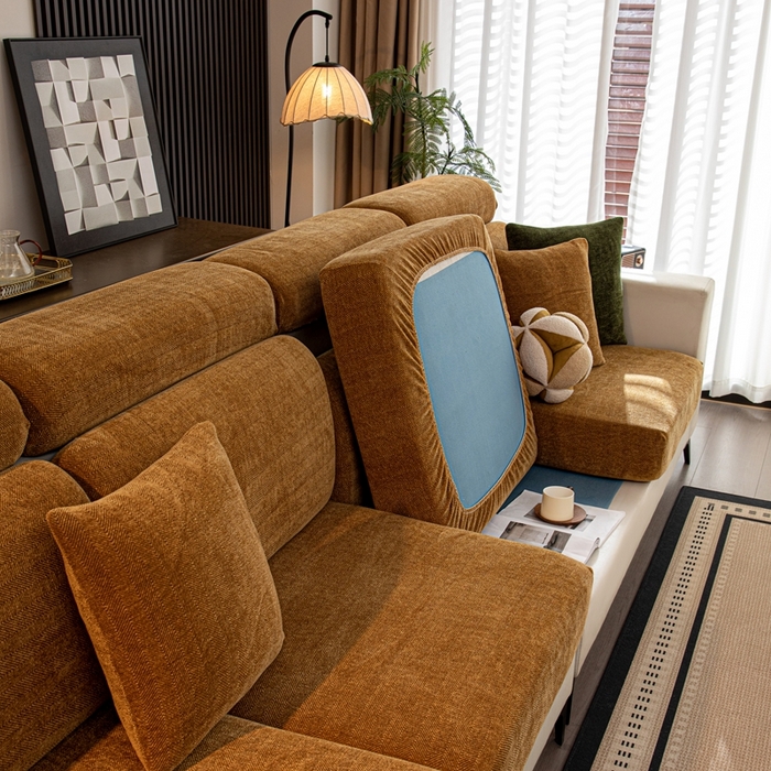 91家纺网 家纺一手货源 找家纺 沐沐家纺 2026新款亲肤舒适南笙沙发笠 咖色