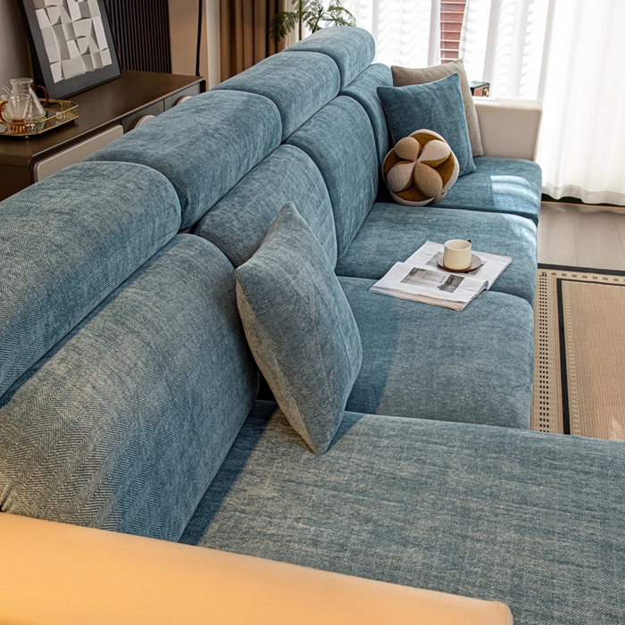 91家纺网 家纺一手货源 找家纺 沐沐家纺 2026新款亲肤舒适南笙沙发笠 蓝色