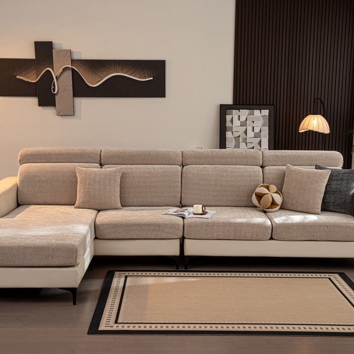 91家纺网 家纺一手货源 找家纺 沐沐家纺 2026新款亲肤舒适南笙沙发笠 米色