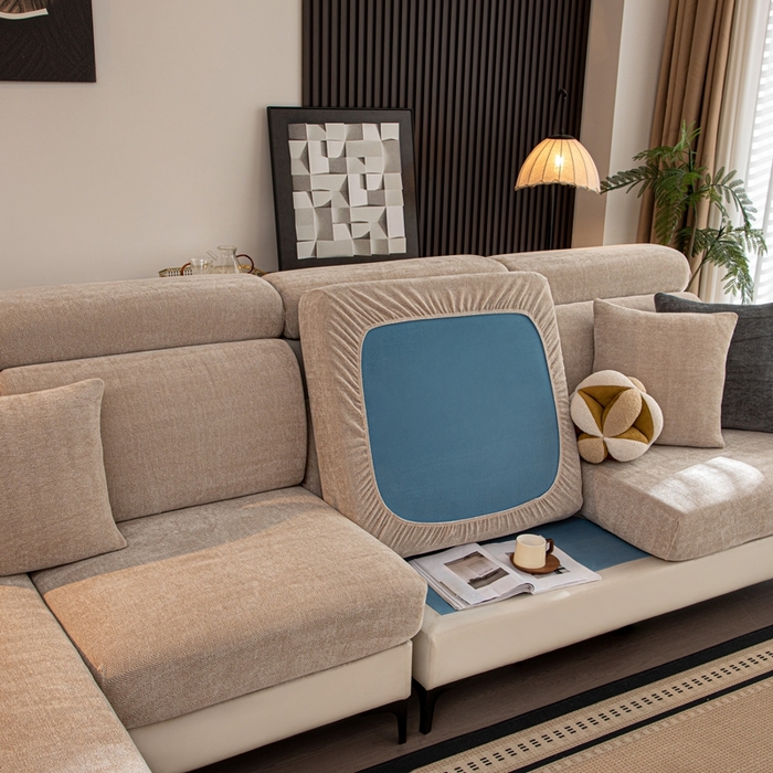 91家纺网 家纺一手货源 找家纺 沐沐家纺 2026新款亲肤舒适南笙沙发笠 米色