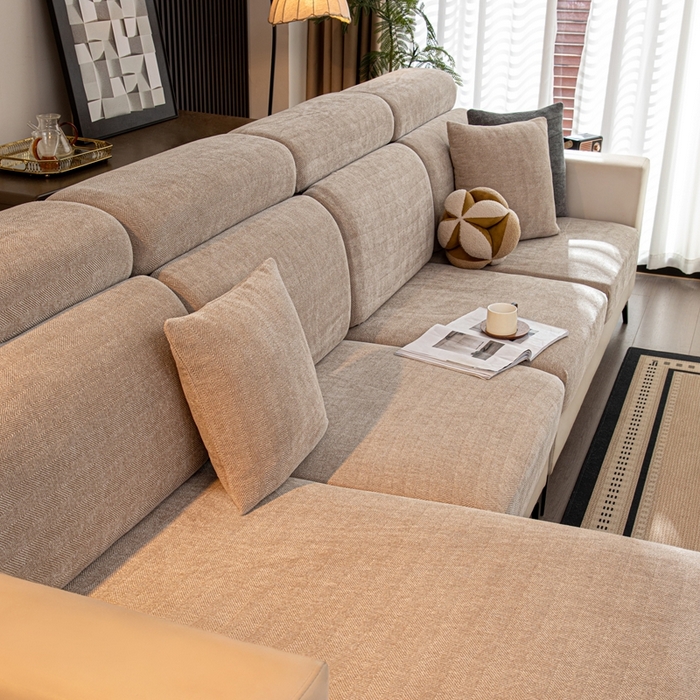 91家纺网 家纺一手货源 找家纺 沐沐家纺 2026新款亲肤舒适南笙沙发笠 米色