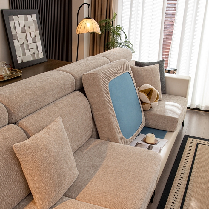 91家纺网 家纺一手货源 找家纺 沐沐家纺 2026新款亲肤舒适南笙沙发笠 米色