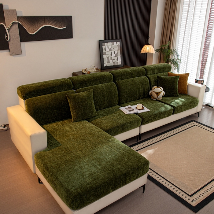 91家纺网 家纺一手货源 找家纺 沐沐家纺 2026新款亲肤舒适南笙沙发笠 抹茶