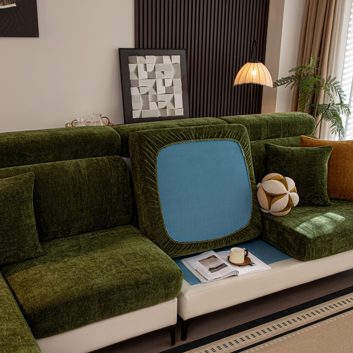 91家纺网 家纺一手货源 找家纺 沐沐家纺 2026新款亲肤舒适南笙沙发笠 抹茶