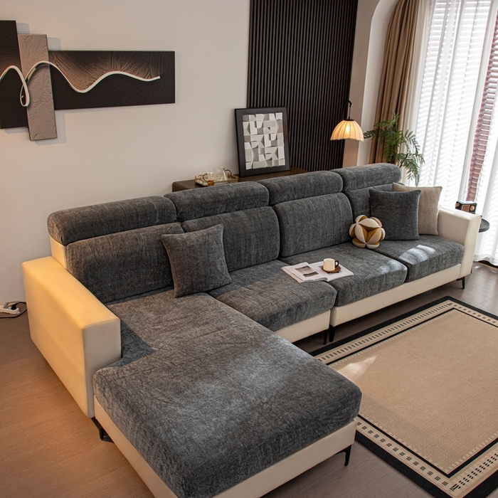 91家纺网 家纺一手货源 找家纺 沐沐家纺 2026新款亲肤舒适南笙沙发笠 深灰