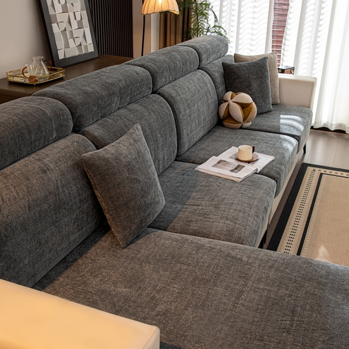 91家纺网 家纺一手货源 找家纺 沐沐家纺 2026新款亲肤舒适南笙沙发笠 深灰