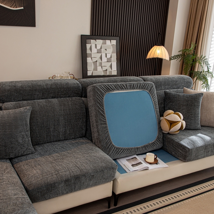 91家纺网 家纺一手货源 找家纺 沐沐家纺 2026新款亲肤舒适南笙沙发笠 深灰