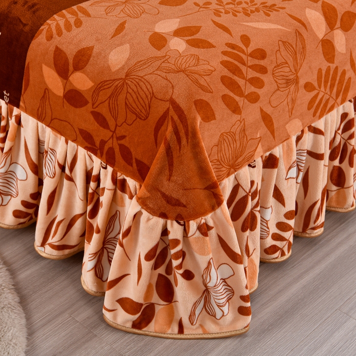 91家纺网 家纺一手货源 找家纺 2025新款230克8.5斤加厚高克重牛奶绒金貂绒法莱绒四件套冬季加绒法兰绒床裙款 枝繁叶茂