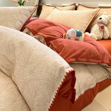 91家纺网 家纺一手货源 找家纺 （总）禧澜庭 2025新款秋冬全棉纯棉磨毛贝壳边三角针三四件套