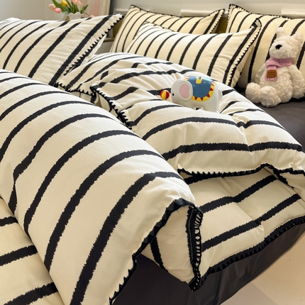 91家纺网 家纺一手货源 找家纺 （总）禧澜庭 2025新款秋冬全棉纯棉磨毛贝壳边三角针三四件套