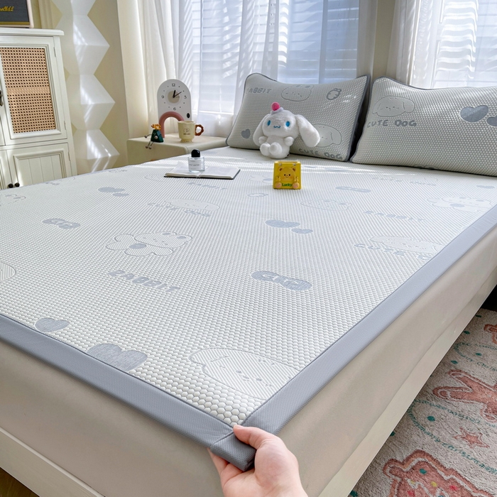 91家纺网 家纺一手货源 找家纺 （总）小叮当家纺仓储工厂店 2025新款冰豆豆凉席冰丝席凉豆豆凉席-灵萌系列-床席款