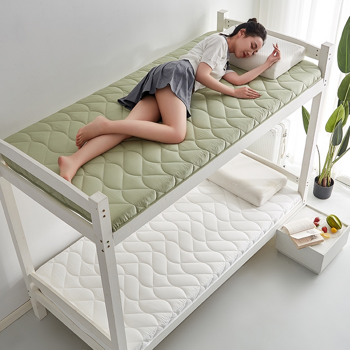 91家纺网 家纺一手货源 找家纺 红淳家纺 2025新款A类磨毛床垫学生宿舍床褥家用床垫子 洛可可-绿